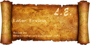 Later Ervina névjegykártya